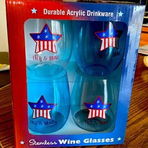 Durable Acrylic Stemless Wine Glasses NWT